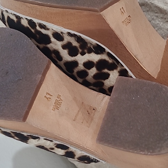 Charlotte Stone wood Marlo Clogs in Miaou (Dyed Pony Hair Animal Print) 41 10 - Picture 11 of 16